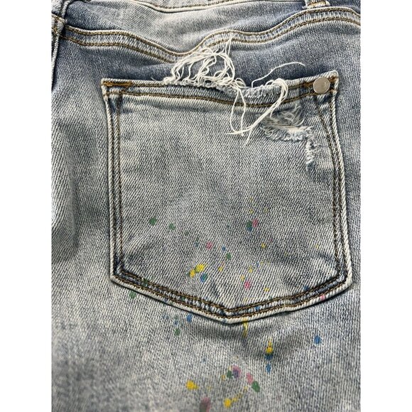 Judy Blue Women’s 7 Colorful Paint Splash Destroyed Boyfriend Jeans Size 9/29 - Picture 15 of 16